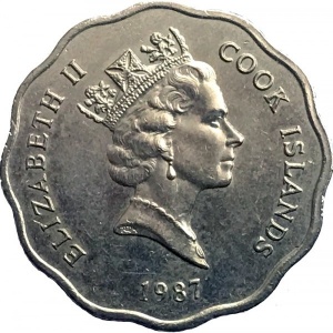 Аверс монеты Острова Кука, 1 доллар, 1987-1994