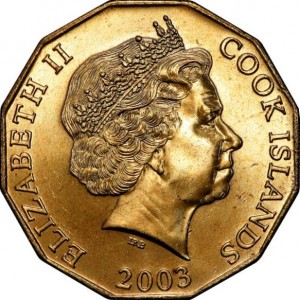 Аверс монеты Острова Кука, 5 долларов, 2003