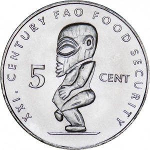 Реверс монеты Острова Кука, 5 центов, 2000, ФАО