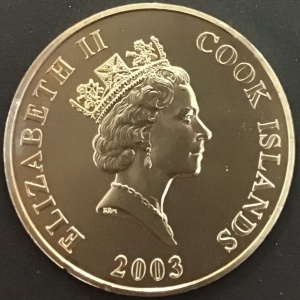 Аверс монеты Острова Кука, 50 центов, 2003, 50 лет Коронации Елизаветы II
