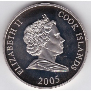 Аверс монеты Острова Кука, 1 доллар, 2005, XX зимние Олимпийские Игры, Турин 2006