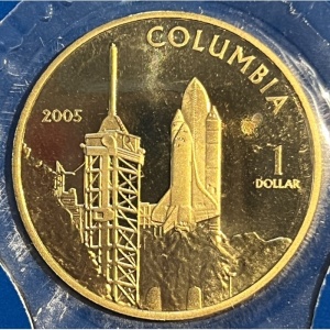 Реверс монеты Острова Кука, 1 доллар, 2005, Спейс Шаттл - Коламбия