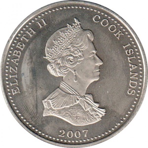 Аверс монеты Острова Кука, 1 доллар, 2007, Англия ждёт, что каждый выполнит свой долг - HMS Victory