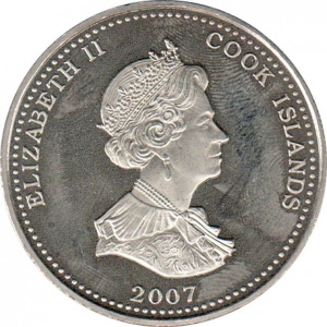 Аверс монеты Острова Кука, 1 доллар, 2007, Англия ждёт, что каждый выполнит свой долг - Нельсон спускается по лестнице