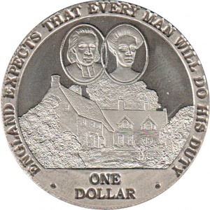 Реверс монеты Острова Кука, 1 доллар, 2007, Англия ждёт, что каждый выполнит свой долг - Дом Нельсона