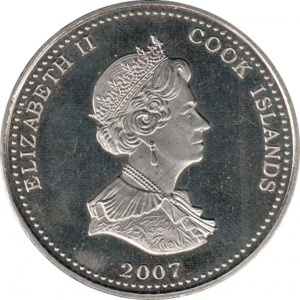 Аверс монеты Острова Кука, 1 доллар, 2007, Англия ждёт, что каждый выполнит свой долг - гибель Нельсона