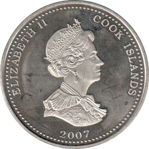 Аверс монеты Острова Кука, 1 доллар, 2007, Англия ждёт, что каждый выполнит свой долг - Нельсон на палубе