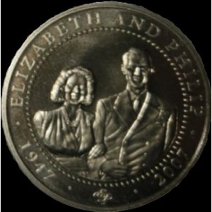 Реверс монеты Острова Кука, 1 доллар, 2007, Елизавета в платье, Филипп в форме