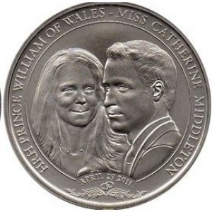 Реверс монеты Острова Кука, 1 доллар, 2011, Свадьба Принца Уильяма и Кейт Миддлтон