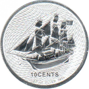 Реверс монеты Острова Кука, 10 центов, 2021, HMS Bounty