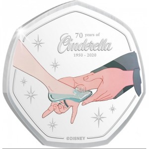Реверс монеты Острова Кука, 25 центов, 2020, 70 лет мультфильму "Золушка" - Подходит