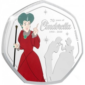 Реверс монеты Острова Кука, 25 центов, 2020, 70 лет мультфильму "Золушка" - Злая мачеха