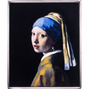 Реверс монеты Острова Кука, ¼ доллара, 2015, Музейная коллекция - Девушка с жемчужной серёжкой