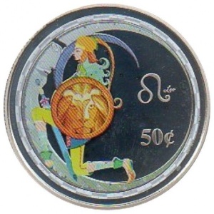 Аверс монеты Острова Кука, 50 центов, 2003, Знаки зодиака - Лев