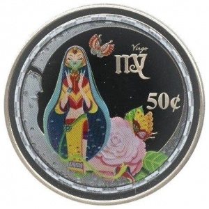 Аверс монеты Острова Кука, 50 центов, 2003, Знаки зодиака - Дева