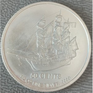 Реверс монеты Острова Кука, 50 центов, 2015, HMS Bounty