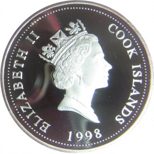 Аверс монеты Острова Кука, 1 доллар, 1998, Фауна Австралии - Утконос