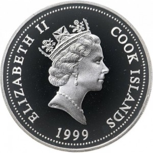 Аверс монеты Острова Кука, 1 доллар, 1999, Австралийская флора - Пальма Дарвина