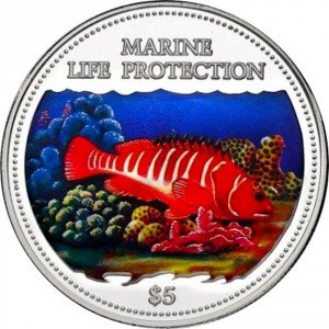 Реверс монеты Острова Кука, 1 доллар, 2000, Защита морской Флоры и Фауны