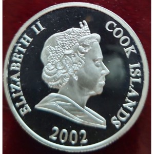 Аверс монеты Острова Кука, 1 доллар, 2001-2002, Второе место на чемпионате мира по футболу 1950, 1998 - Бразилия