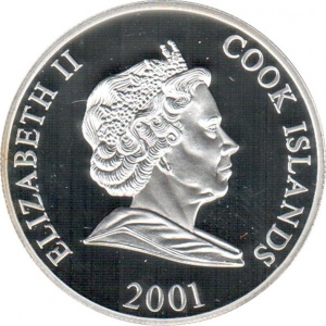 Аверс монеты Острова Кука, 1 доллар, 2001, Первое место на чемпионате мира по футболу 1978, 1986 - Аргентина
