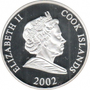 Аверс монеты Острова Кука, 1 доллар, 2002, Второе место на чемпионате мира по футболу 1970, 1994 - Италия