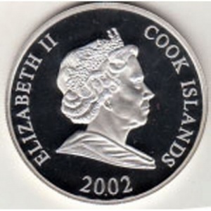 Аверс монеты Острова Кука, 1 доллар, 2002, Третье место на чемпионате мира по футболу 1938, 1978 - Бразилия