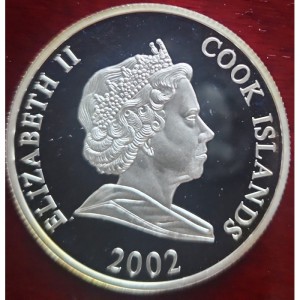 Аверс монеты Острова Кука, 1 доллар, 2002, Второе место на чемпионате мира по футболу 1930, 1990 -Аргентина