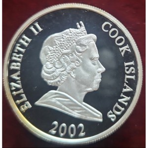Аверс монеты Острова Кука, 1 доллар, 2002, Третье место на чемпионате мира по футболу 2002 - Турция