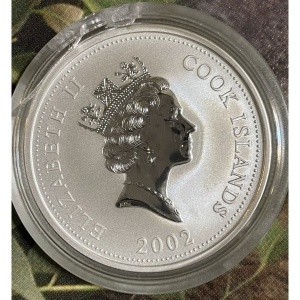 Аверс монеты Острова Кука, 1 доллар, 2002, Коренная австралийская коала /мать и дитя коалы/