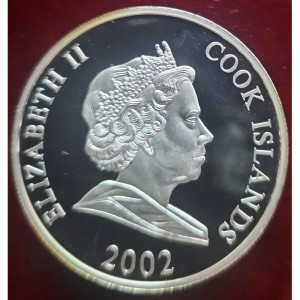 Аверс монеты Острова Кука, 1 доллар, 2002, Третье место на чемпионате мира по футболу 1934, 1970 - Германия