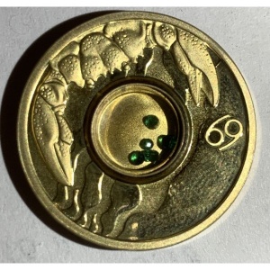 Реверс монеты Острова Кука, 1 доллар, 2003, Знаки зодиака - Рак
