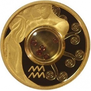Реверс монеты Острова Кука, 1 доллар, 2003, Знаки зодиака - Водолей