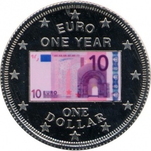 Реверс монеты Острова Кука, 1 доллар, 2003, Один год евро - 10 евро