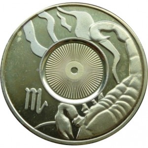 Реверс монеты Острова Кука, 1 доллар, 2003, Знаки зодиака - Скорпион /медно-никелевый сплав с позолотой/