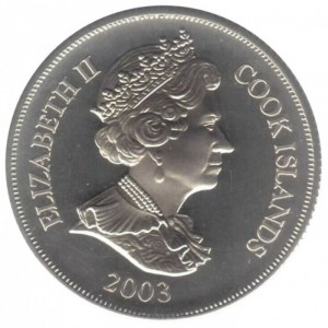 Аверс монеты Острова Кука, 1 доллар, 2003, История полета - Конкорд