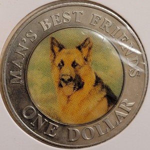 Реверс монеты Острова Кука, 1 доллар, 2003, Лучшие друзья человека /Немецкая овчарка/