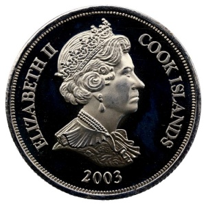 Аверс монеты Острова Кука, 1 доллар, 2003, Один год евро - 200 евро
