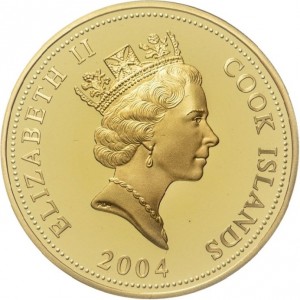 Аверс монеты Острова Кука, 1 доллар, 2004, Железнодорожные путешествия мира - Санта Фе