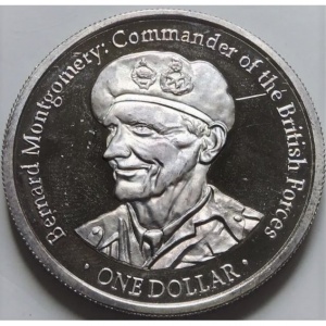 Реверс монеты Острова Кука, 1 доллар, 2004, Бернард Лоу Монтгомери