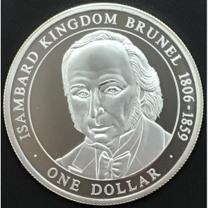 Реверс монеты Острова Кука, 1 доллар, 2005, История Британии - Изамбард Кингдом Брюнель