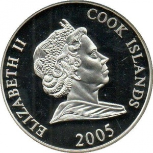Аверс монеты Острова Кука, 1 доллар, 2005, История Британии - Горацио Нельсон