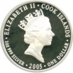 Аверс монеты Острова Кука, 1 доллар, 2005, Австралийские колониальные монеты - 1909, пробный флорин