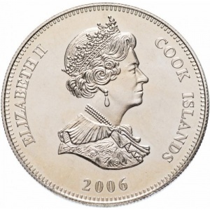 Аверс монеты Острова Кука, 1 доллар, 2006, 80 лет телевидению