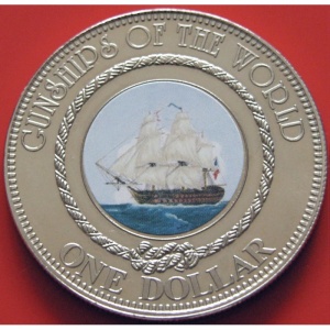 Реверс монеты Острова Кука, 1 доллар, 2006, Боевые корабли мира - HMS Redoubtable
