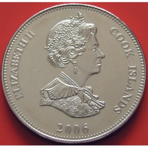 Аверс монеты Острова Кука, 1 доллар, 2006, Боевые корабли мира - Английский флагманский корабль Ark royal
