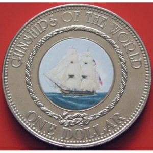 Реверс монеты Острова Кука, 1 доллар, 2006, Боевые корабли мира - HMS Chesapeake