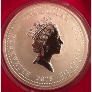 Аверс монеты Острова Кука, 1 доллар, 2006, Пожарные машины мира - Пожарный автомобиль Коммер