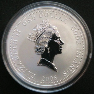 Аверс монеты Острова Кука, 1 доллар, 2006, Пожарные машины мира - Loschfahrzeug LF15
