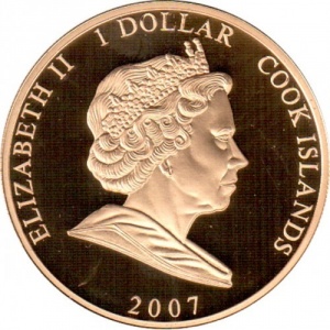 Аверс монеты Острова Кука, 1 доллар, 2007, Машут